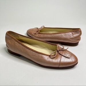 CHANEL Metallic Pink Flats